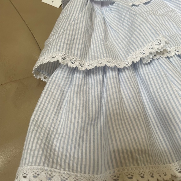 Laura Ashley London Seer sucker Blue and White Dress, Size 24 Months, NWT - Picture 5 of 5